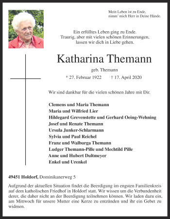 Anzeige von Katharina Themann von OM-Medien