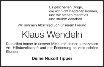 Anzeige von Klaus Wendeln von OM-Medien
