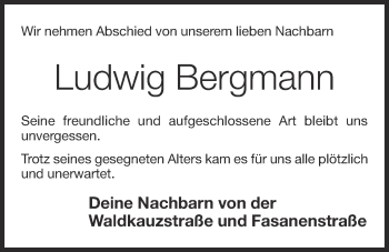 Anzeige von Ludwig Bergmann von OM-Medien