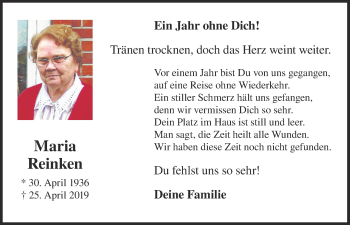 Anzeige von Maria Reinken von OM-Medien