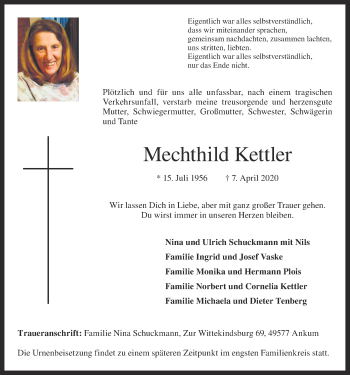 Anzeige von Mechthild Kettler von OM-Medien