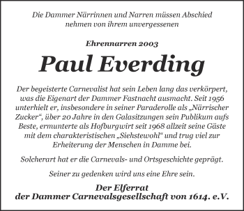 Anzeige von Paul Everding von OM-Medien