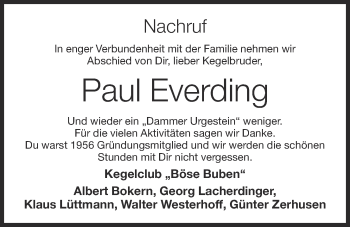 Anzeige von Paul Everding von OM-Medien