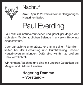 Anzeige von Paul Everding von OM-Medien