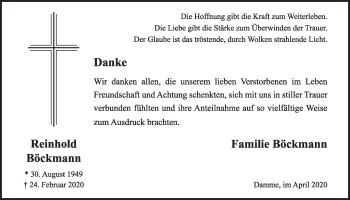 Anzeige von Reinhold Böckmann von OM-Medien