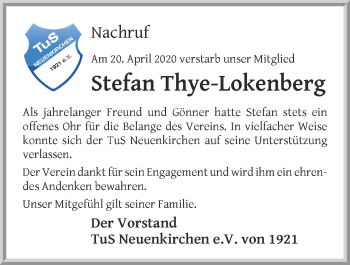 Anzeige von Stefan Thye-Lokenberg von OM-Medien