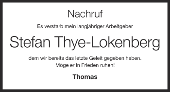 Anzeige von Stefan Thye-Lokenberg von OM-Medien