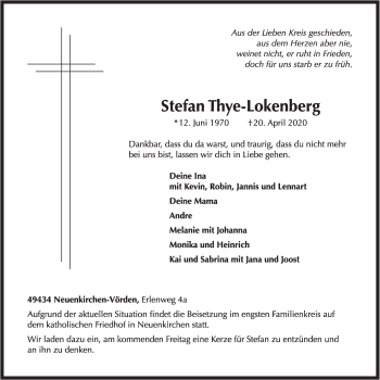 Anzeige von Stefan Thye-Lokenberg von OM-Medien