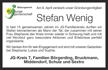 Anzeige von Stefan Wenig von OM-Medien
