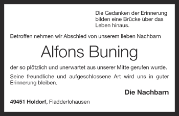 Anzeige von Alfons Buning von OM-Medien