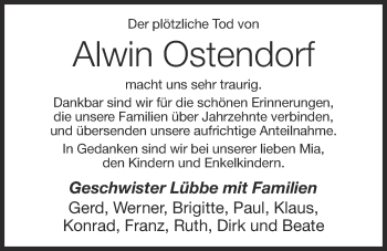 Anzeige von Alwin Ostendorf von OM-Medien
