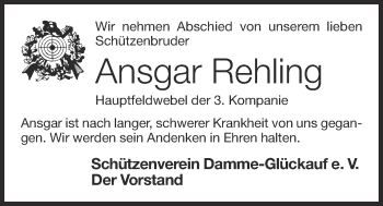 Anzeige von Ansgar Rehling von OM-Medien