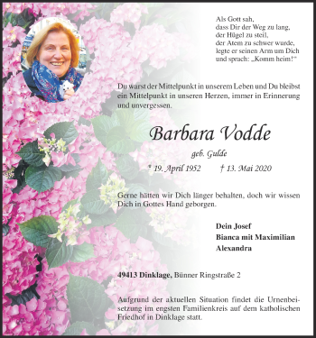 Anzeige von Barbara Vodde von OM-Medien