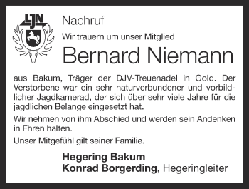 Anzeige von Bernard Niemann von OM-Medien