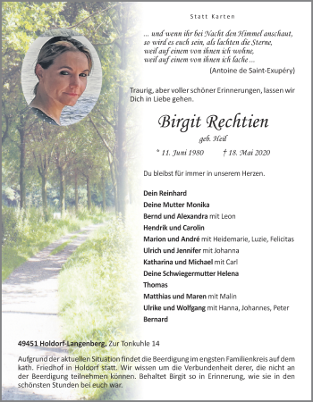 Anzeige von Birgit Rechtien von OM-Medien