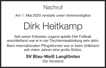 Anzeige von Dirk Heitkamp von OM-Medien