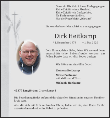 Anzeige von Dirk Heitkamp von OM-Medien