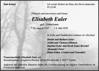 Anzeige von Elisabeth Euler von OM-Medien