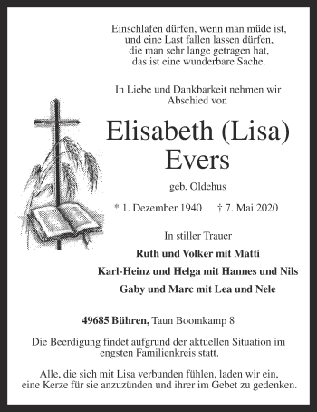 Anzeige von Elisabeth Evers von OM-Medien