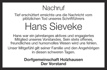 Anzeige von Hans Sieveke von OM-Medien