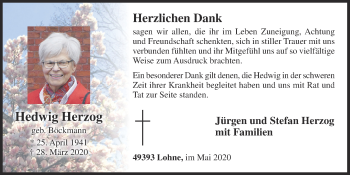 Anzeige von Hedwig Herzog von OM-Medien