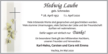 Anzeige von Hedwig Laube von OM-Medien