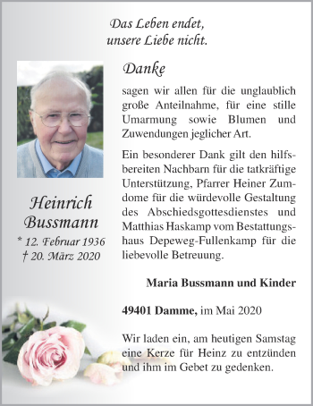 Anzeige von Heinrich Bussmann von OM-Medien