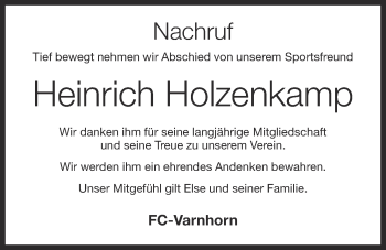 Anzeige von Heinrich Holzenkamp von OM-Medien