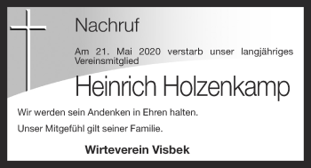Anzeige von Heinrich Holzenkamp von OM-Medien