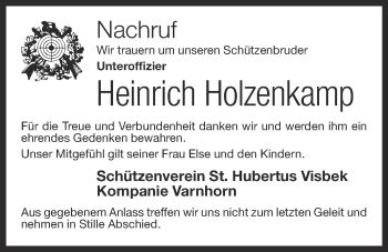 Anzeige von Heinrich Holzenkamp von OM-Medien