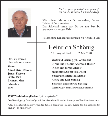 Anzeige von Heinrich Schönig von OM-Medien