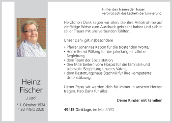 Anzeige von Heinz Fischer von OM-Medien