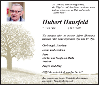 Anzeige von Hubert Hausfeld von OM-Medien