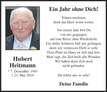 Anzeige von Hubert Heitmann von OM-Medien