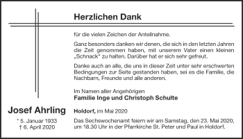 Anzeige von Josef Ahrling von OM-Medien