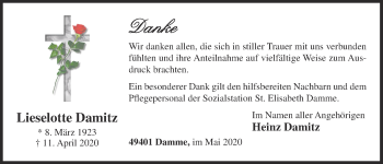 Anzeige von Lieselotte Damitz von OM-Medien