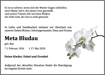 Anzeige von Meta Bludau von OM-Medien