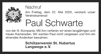 Anzeige von Paul Schwarte von OM-Medien