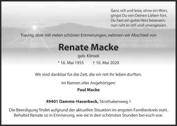 Anzeige von Renate Macke von OM-Medien