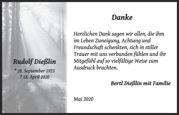 Anzeige von Rudolf Dießlin von OM-Medien