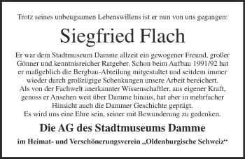 Anzeige von Siegfried Flach von OM-Medien