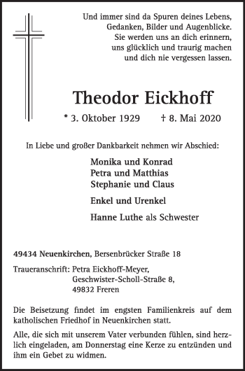 Anzeige von Theodor Eickhoff von OM-Medien