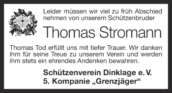 Anzeige von Thomas Stromann von OM-Medien