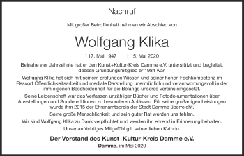 Anzeige von Wolfgang Klika von OM-Medien