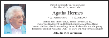 Anzeige von Agatha Hermes von OM-Medien