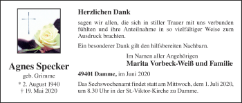 Anzeige von Agnes Specker von OM-Medien