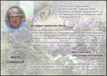 Anzeige von Alwin Ostendorf von OM-Medien