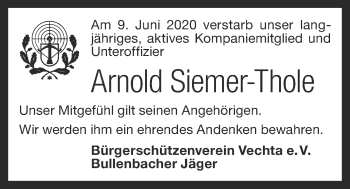 Anzeige von Arnold Siemer-Thole von OM-Medien