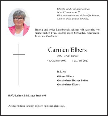 Anzeige von Carmen Elbers von OM-Medien