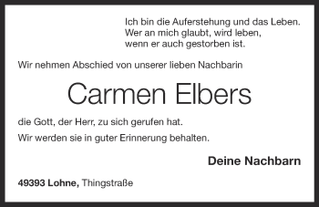Anzeige von Carmen Elbers von OM-Medien